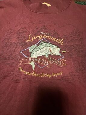 Men’s Trophy largemouth bass fishing sweatshirt M